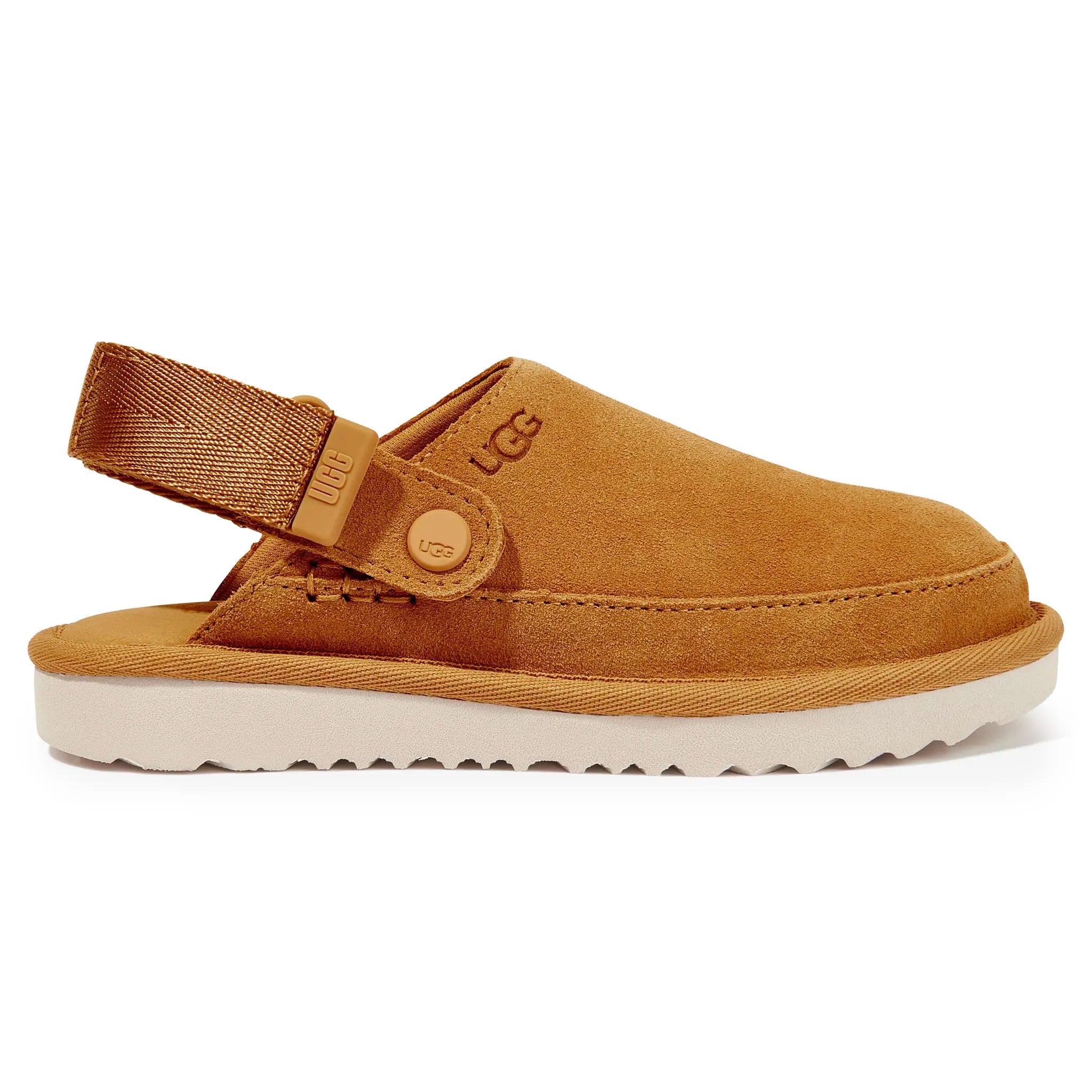 Side View of UGG Goldenstar Girls Brown Clogs UGGS4014154231